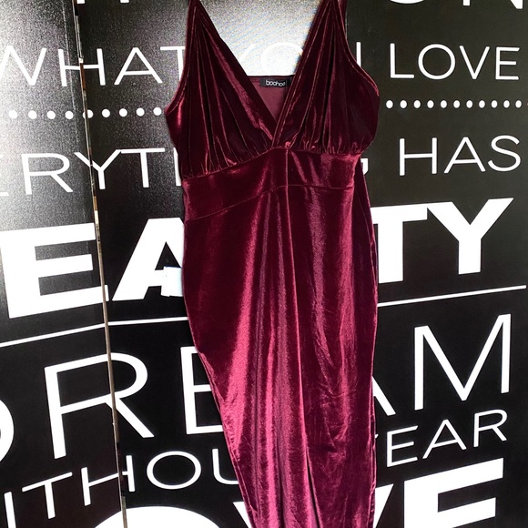 Boohoo Plus Dresses Red Velvet Dress Plus Size Poshmark